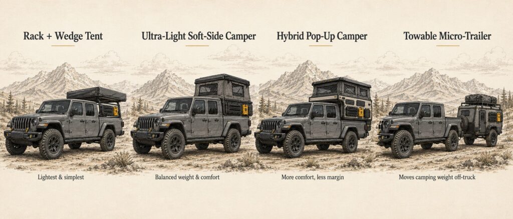Jeep Gladiator truck campers concepts